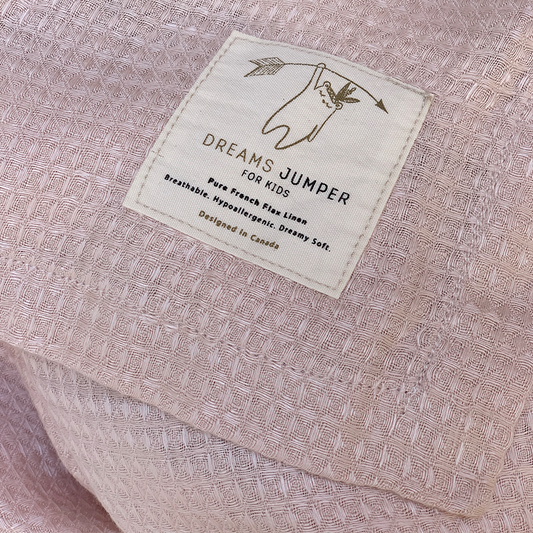 100% Linen Blanket In Light Pink