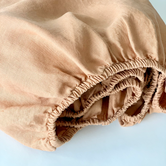 Linen Crib Fitted Sheet In Sunset
