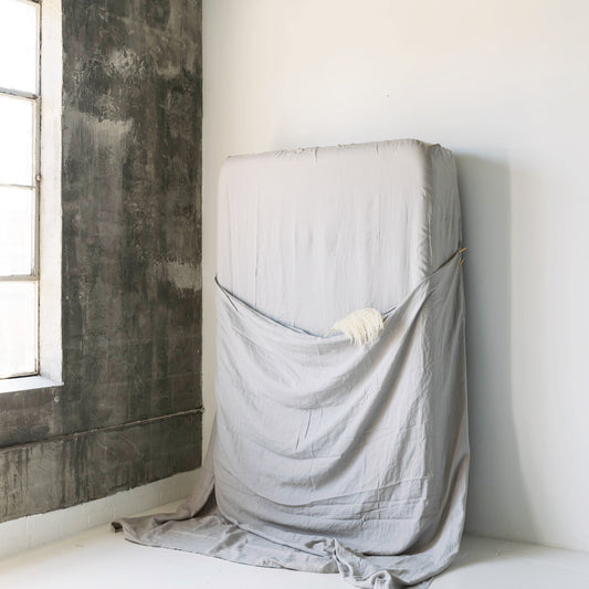 Fitted Sheet In Soft Grey