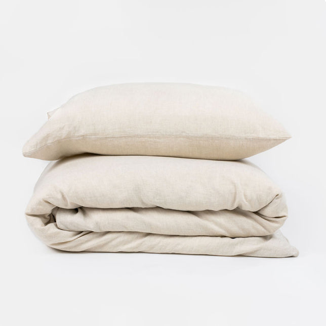 100% Linen Duvet Set in Oatmeal