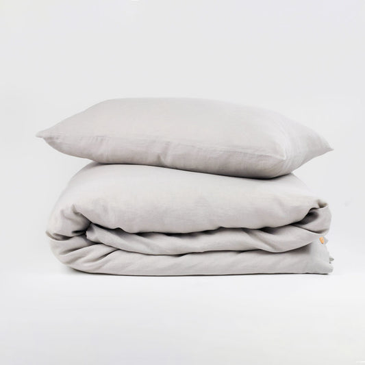 Duvet Cover Set In Soft Grey