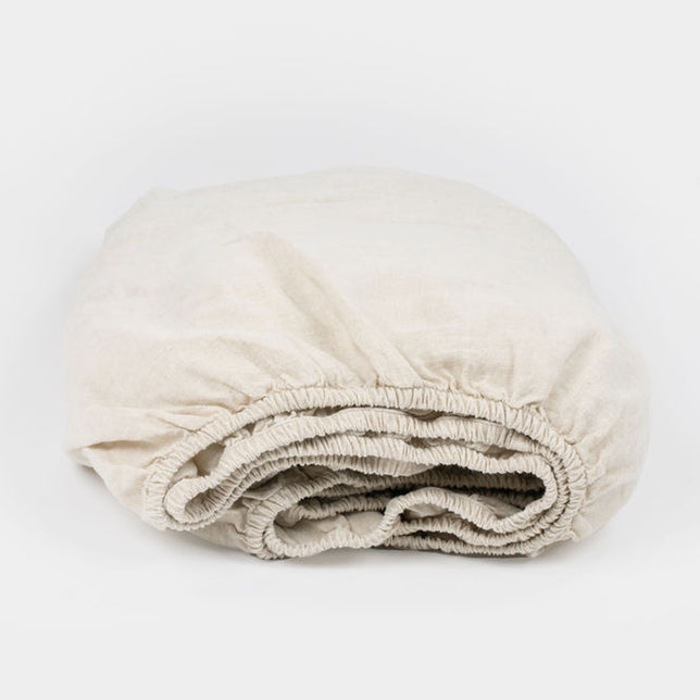 100% Linen fitted Sheet in oatmeal
